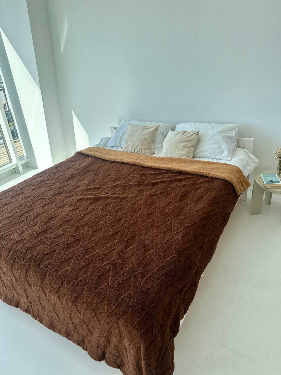 Покривало подвійне штучне хутро євро 200х230 см Шоколадний (Д-al-ovchina-pled-001-02) - фото 1 Покривало подвійне штучне хутро євро 200х230 см Шоколадний (Д-al-ovchina-pled-001-02) - фото 1