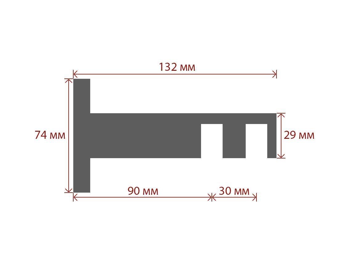 Кронштейн Quadrum Скарлайн двойной короткий 9-13 см Белый глянец - фото 2