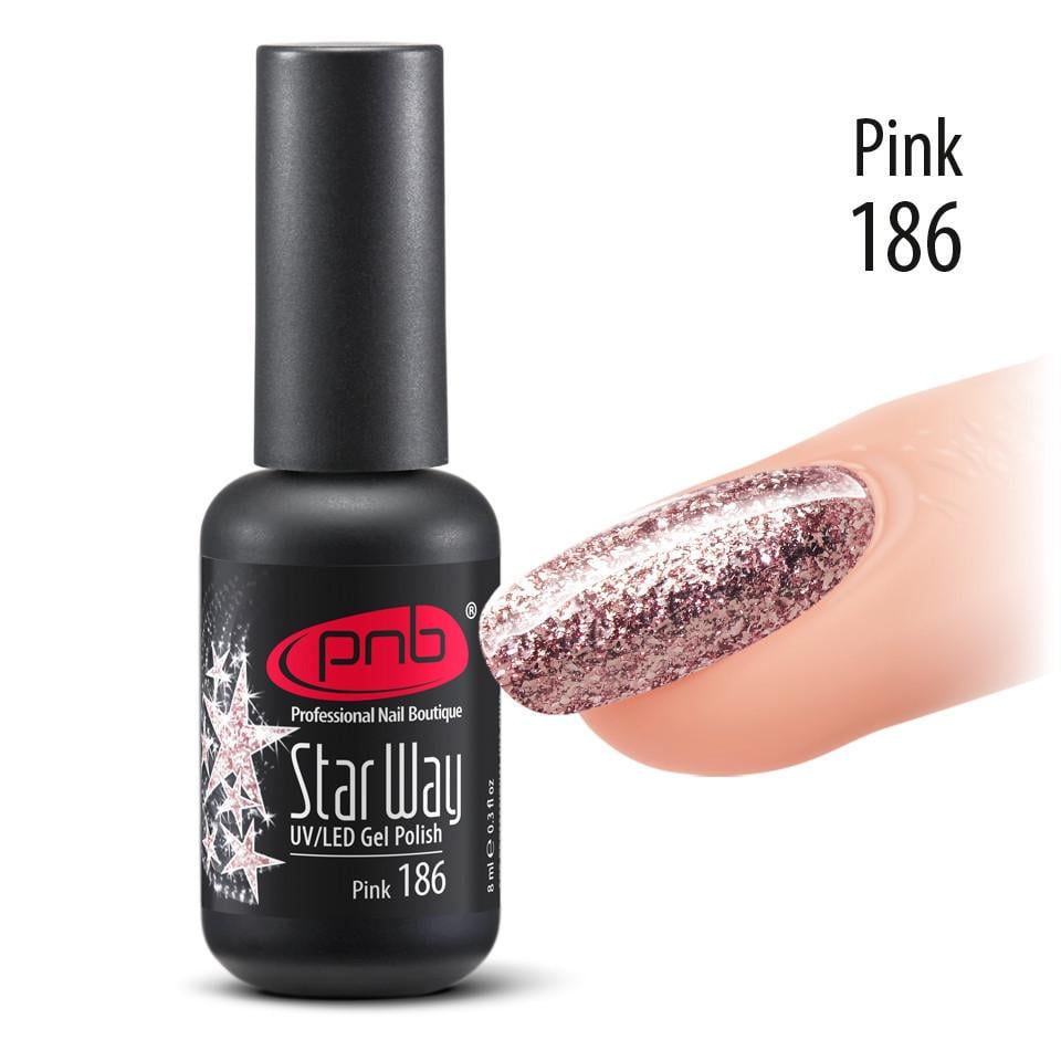 Гель-лак для нігтів PNB STAR WAY PINK No186 8 мл Гель-лак для нігтів PNB STAR WAY PINK No186 8 мл