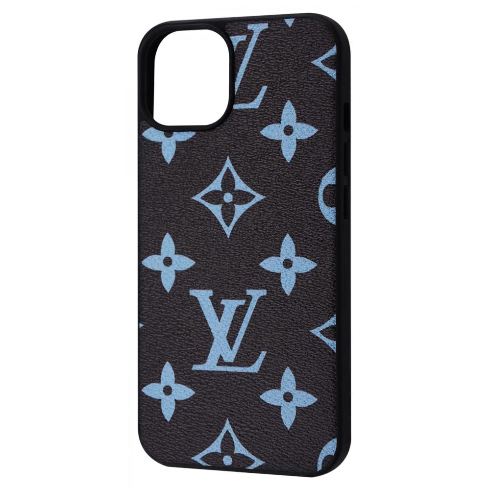 Чохол PRC Louis Vuitton Case (leather) iPhone 13 blue/logo З малюнком Синій