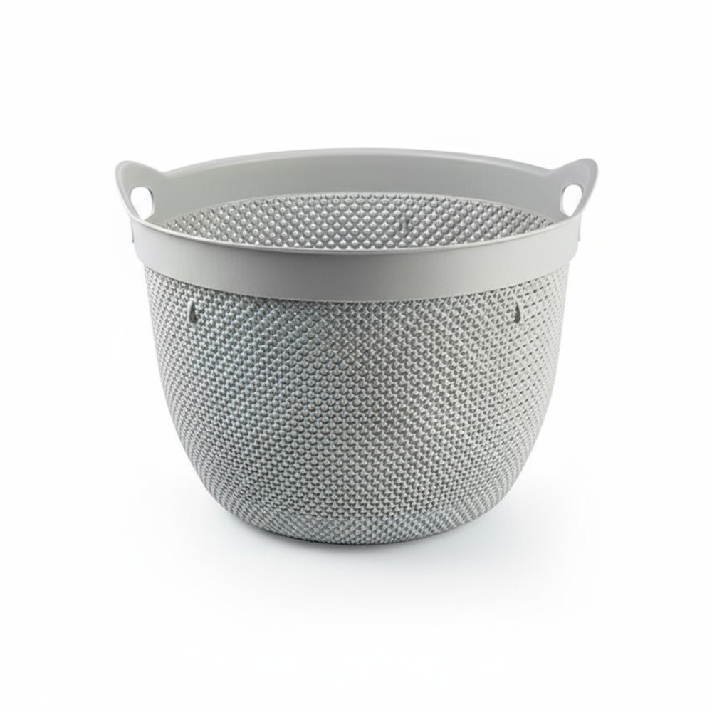 Корзина для белья с ручками пластиковая круглая 30 л Серый (29738663)