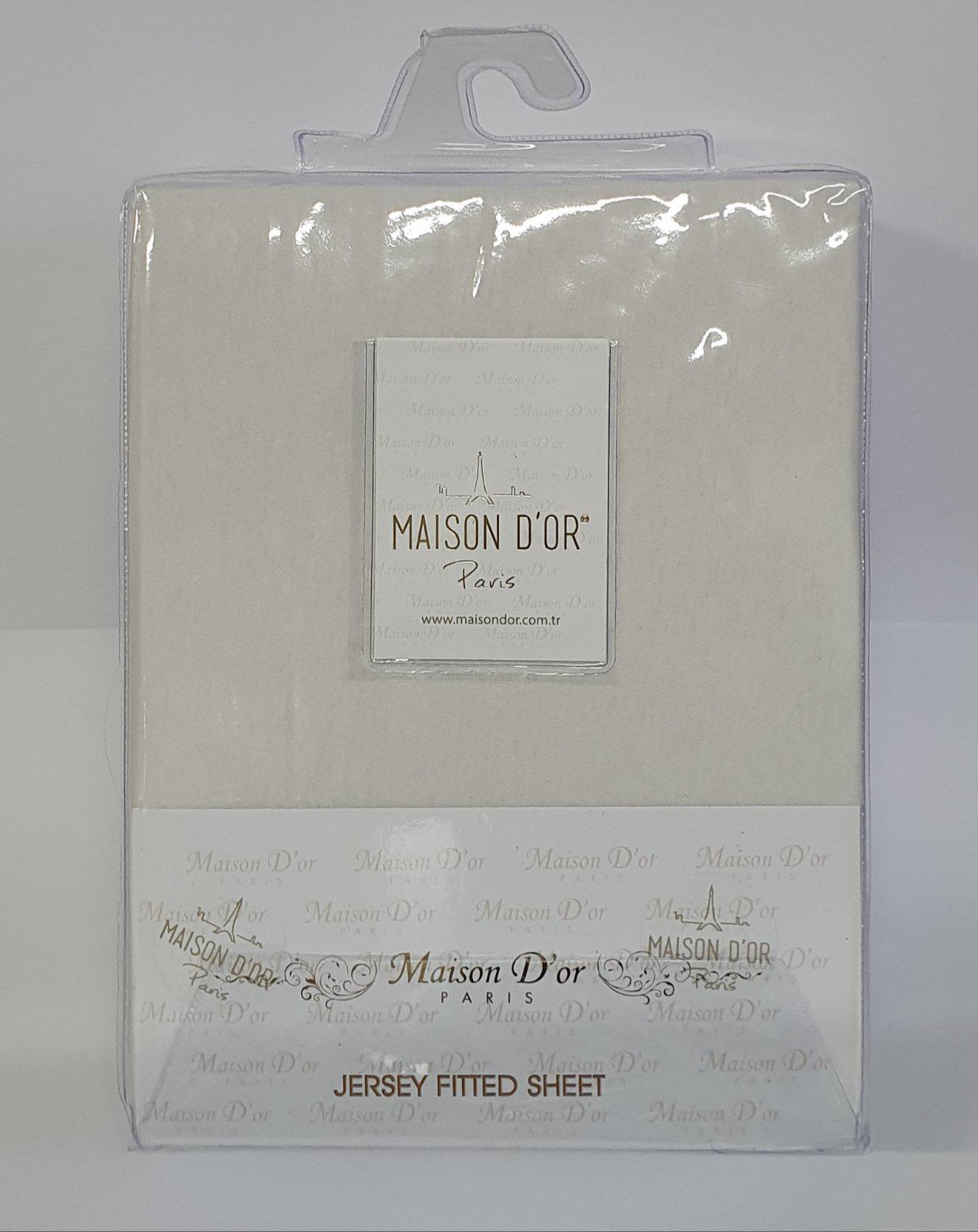 Простынь на резинке Maison D'or 180x200 с наволочками Ecru (CN9460)