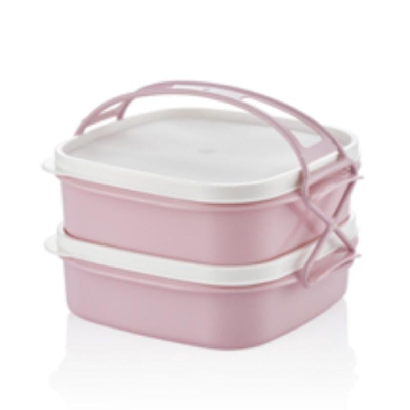 Ланч-бокс для еды Gustо Тетра GT-795 21,5х19,5х15,3 см Розовый (7-6-4569491)