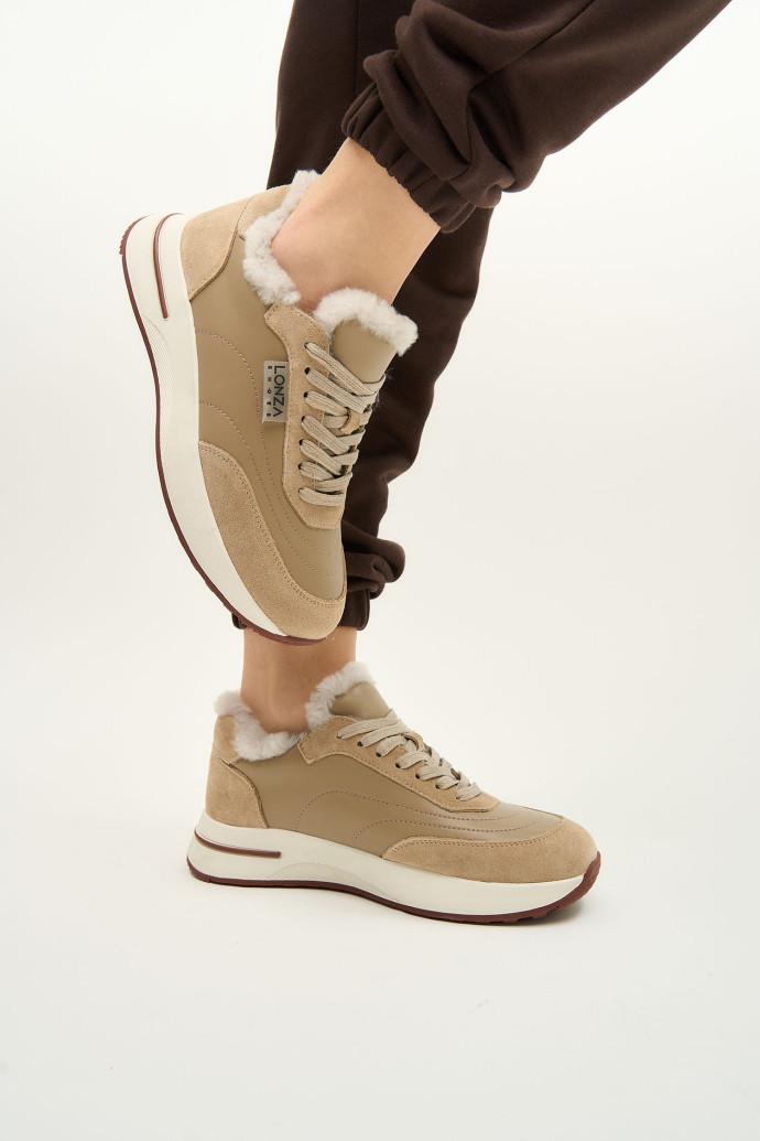 Кроссовки женские зимние LONZA р. 39 Бежевый (178543) - фото 4 Кроссовки женские зимние LONZA р. 39 Бежевый (178543) - фото 4