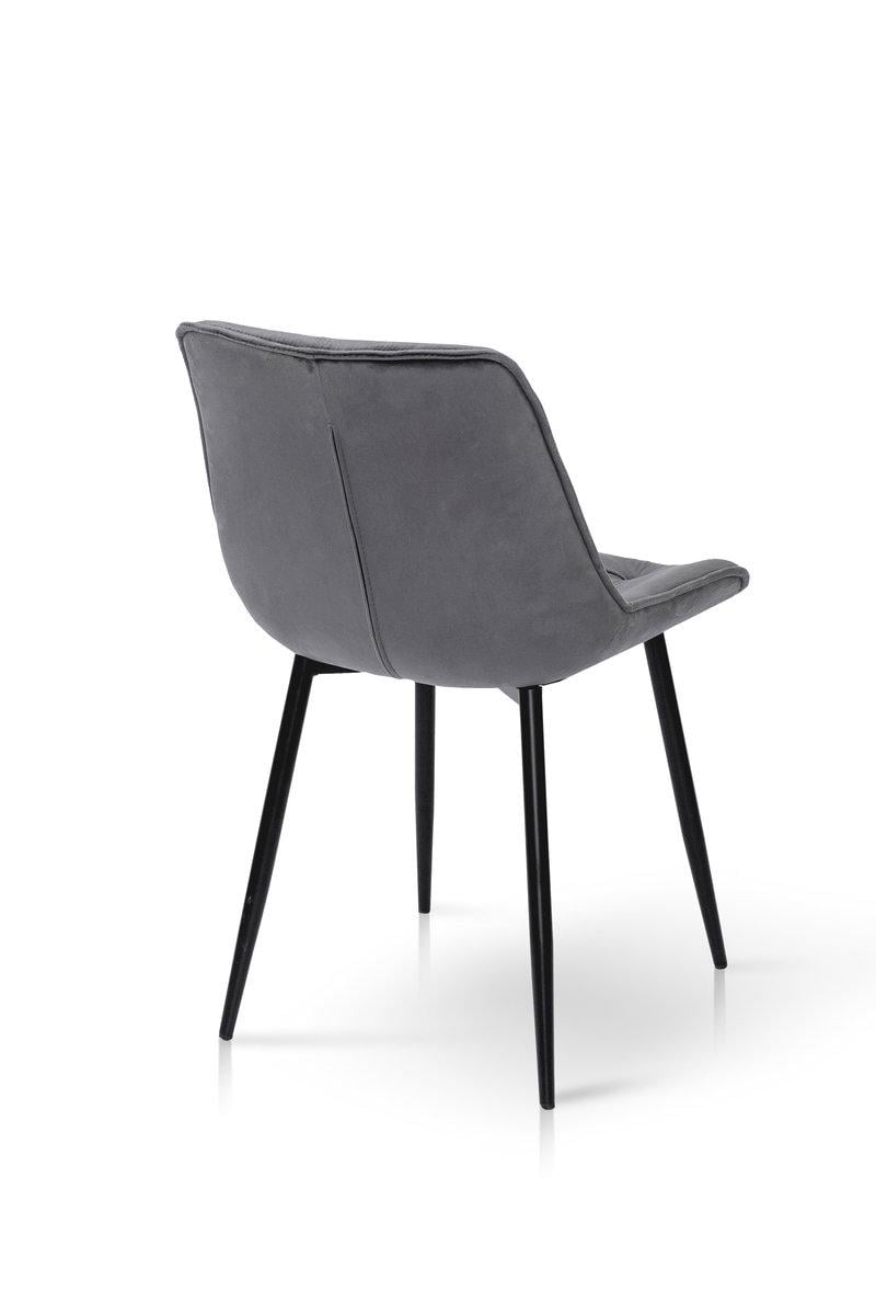 Стілець кухонний Мікс Меблі Прадо Чорний/Велюр/Темно-сірий - фото 5