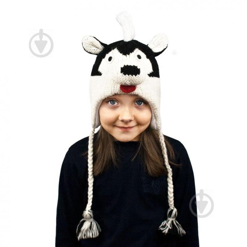 Шапка с ушками детская Animals Husky Kathmandu Оne size Черно-белый (23043)