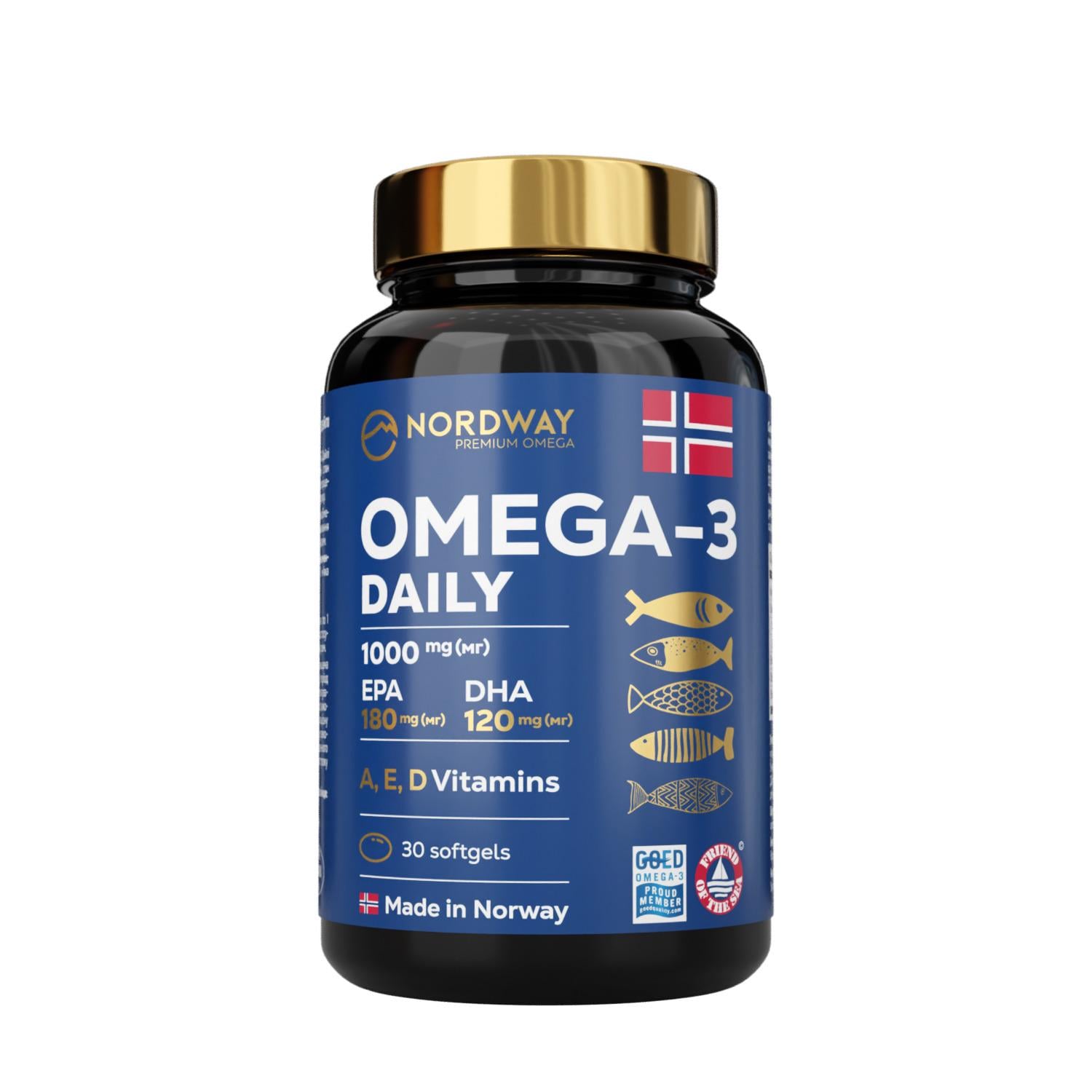 Добавка Nordway Daily OMEGA-3 1000 мг в мягких капсулах 30 капсул