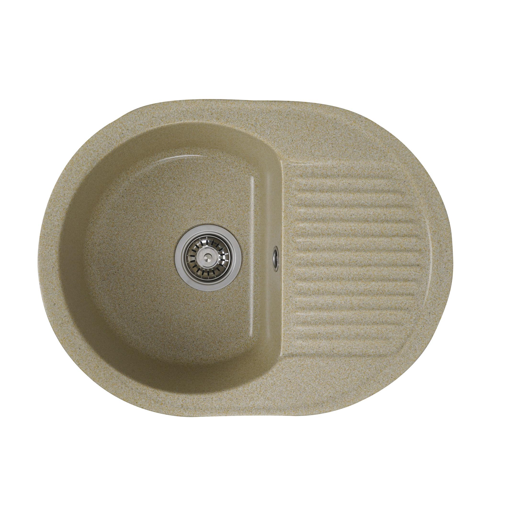 Гранитная мойка для кухни Platinum 6247 BORA глянец Бежевый Гранитная мойка для кухни Platinum 6247 BORA глянец Бежевый