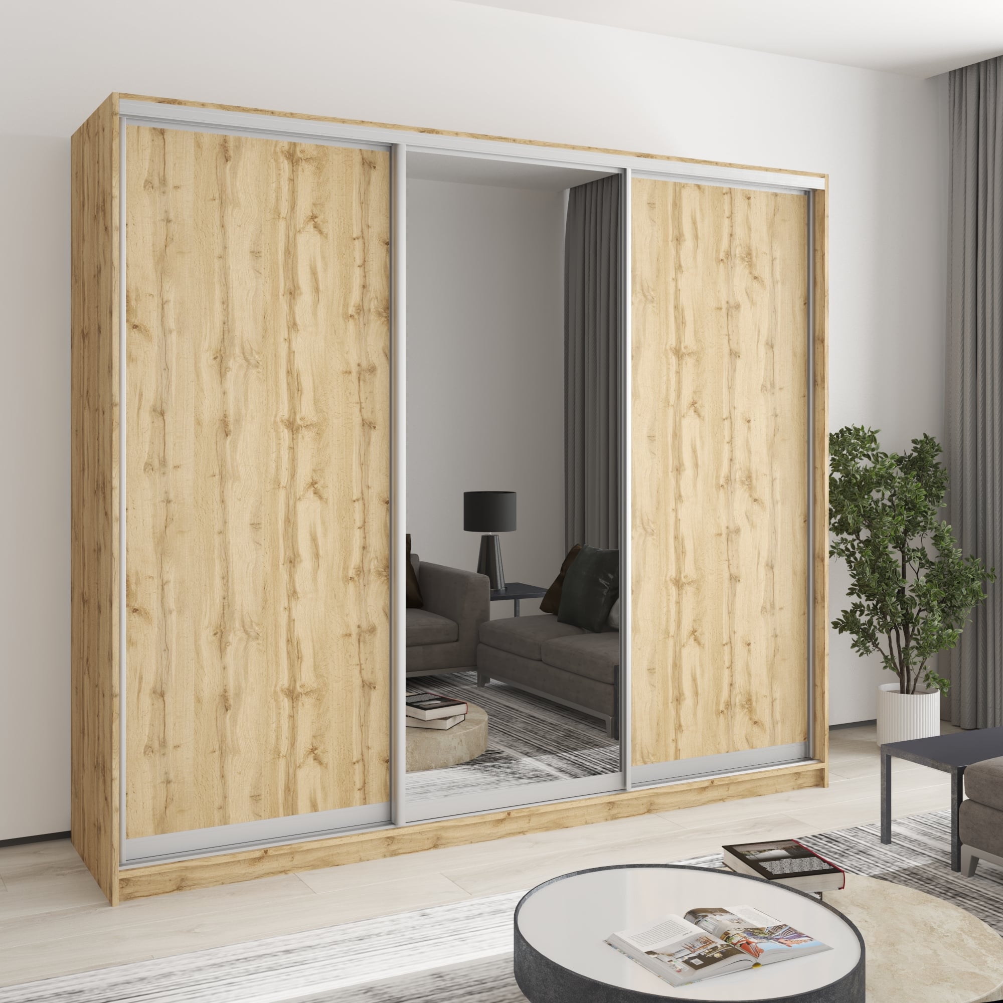Шкаф-купе трехдверный Mebel Star Комбо AL MBS-4303 240х60х210 см Дуб тахо (1005486)