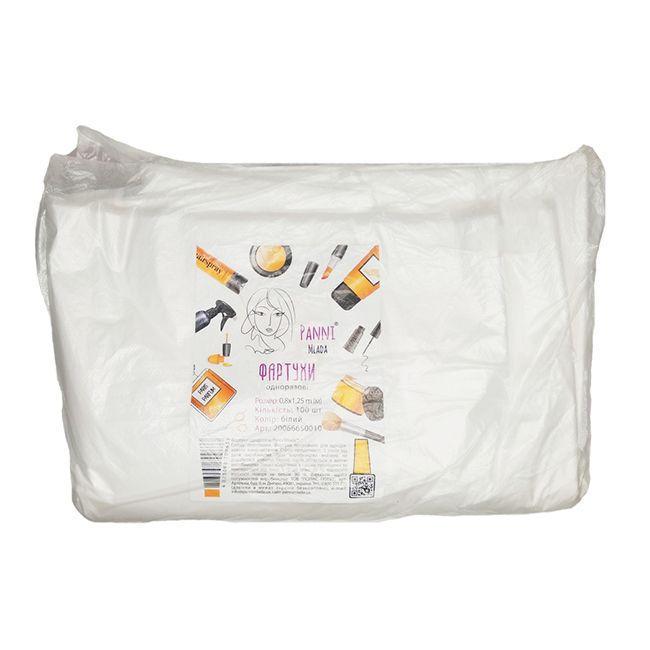 Фартух одноразовий Panni Mlada TM 0,8х1,25 м 100 шт. поліетилен Білий (00249) - фото 2