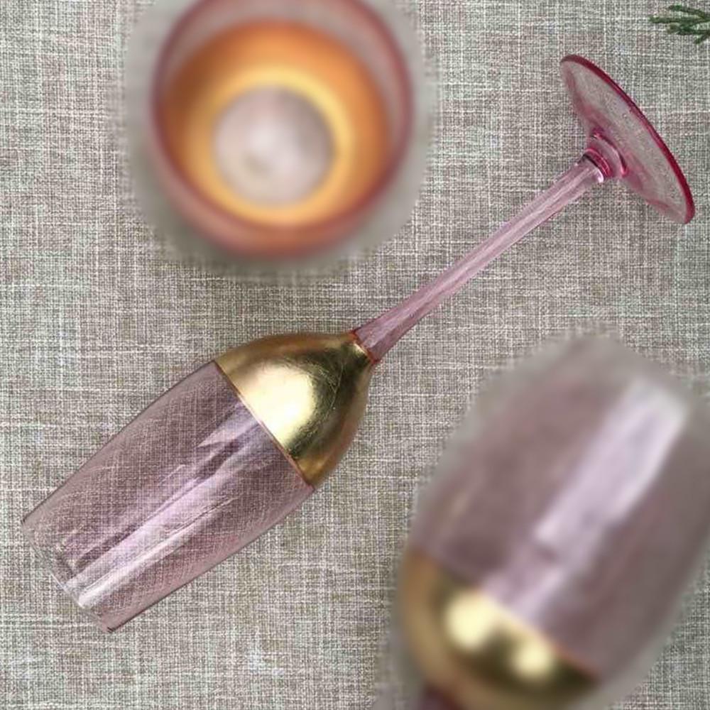 Бокал для шампанського із золотим обідком 250 мл Рожеве золото (21-AT10239) - фото 6