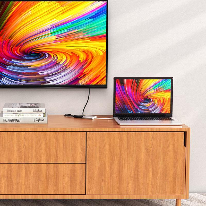 USB-хаб Hoco HB14 Easy use Type-C adapter Type-C to USB3.0+HDMI+PD Silver (6931474725790) - фото 9