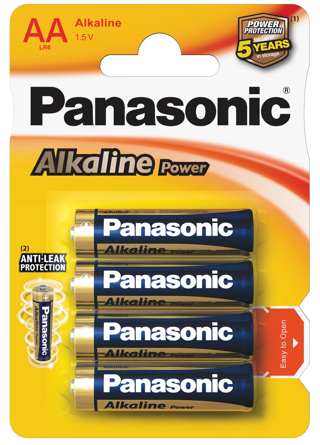 Батарейка щелочная Panasonic Alkaline Power LR6APB/4BP AA/LR6 блистер 4 шт. (1757)