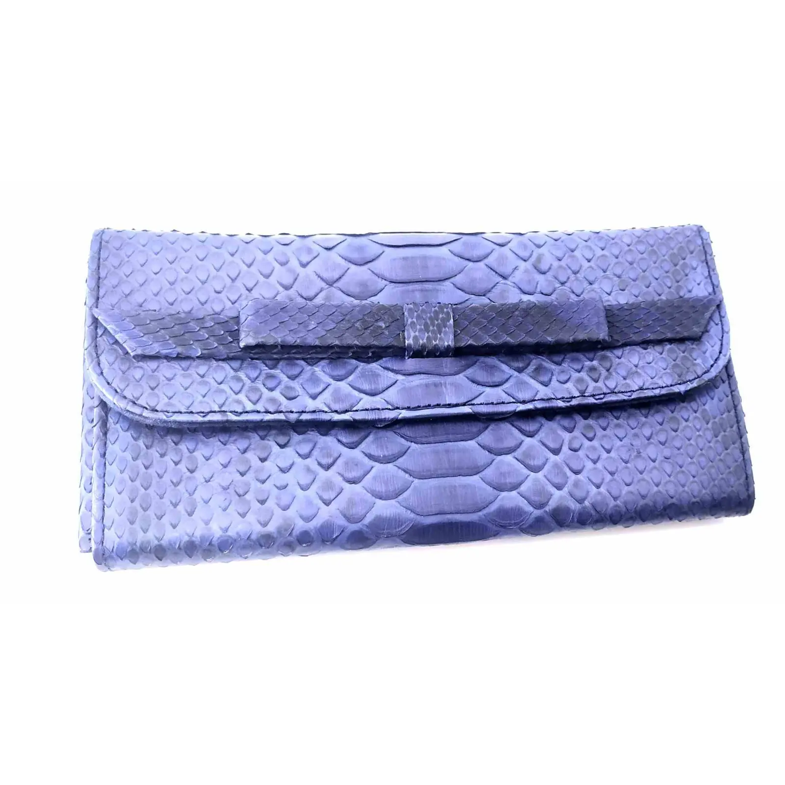 Кошелек из кожи питона 20х10х2 см Синий (32642A)