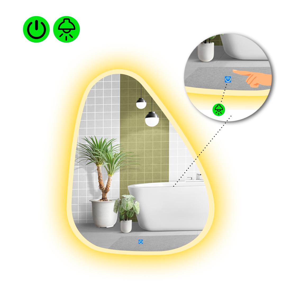 Зеркало с LED подсветкой Doccia с сенсорной кнопкой управления 140x110 см (Doccia3-98)