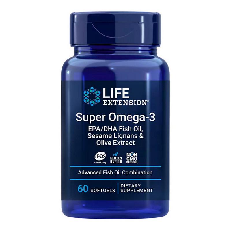 Омега 3 рыбий жир Life Extension Super Omega-3 60 капс. (22850-01)