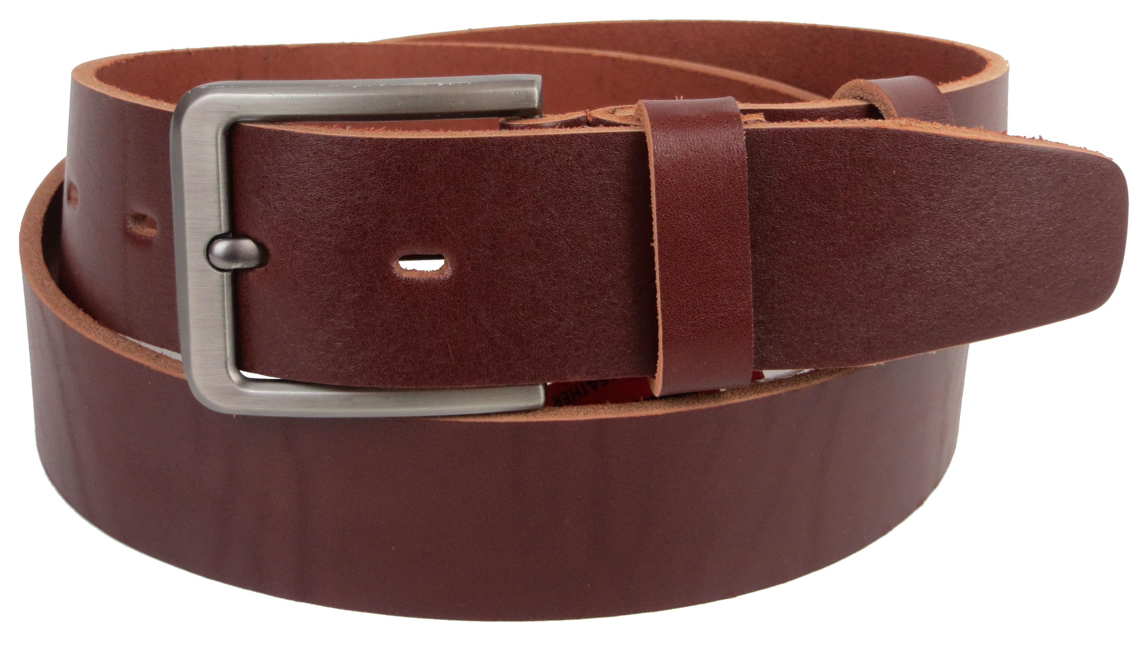 Мужской ремень Skipper кожаный Коричневый (1396-45)