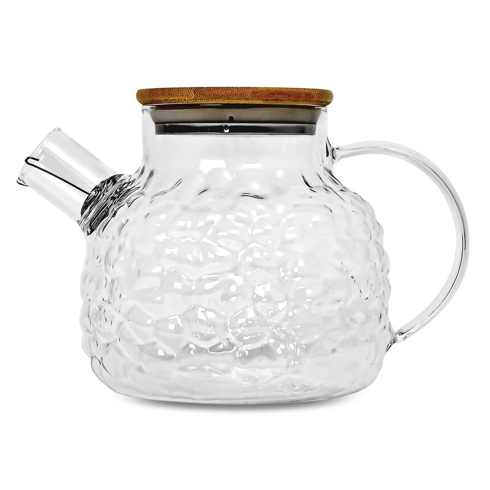 Заварник-графін HOME R92930 Bubbles з пружиною-ситом та бамбуковою кришкою 1 л