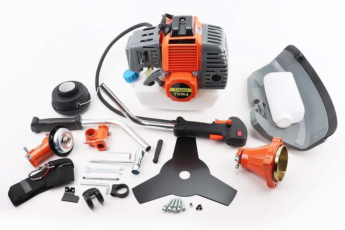 Триммер мотокоса TRESZER TVR4 3,8 кВт шпуля и нож 3Т труба D 26 мм x9T (208767)