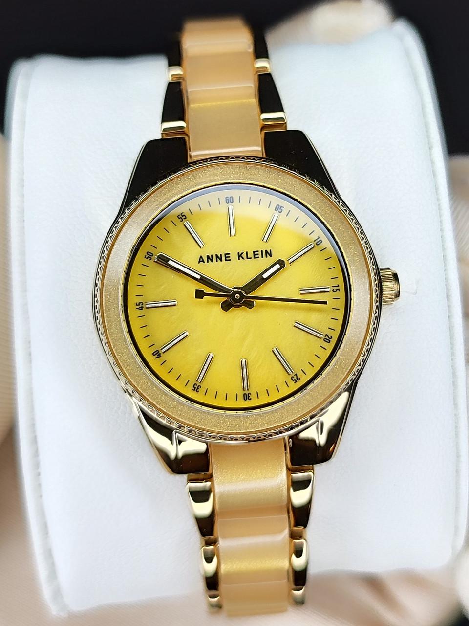 Наручний годинник жіночий Anne Klein AK/3212YLGB з золотистим циферблатом та сталевим браслетом