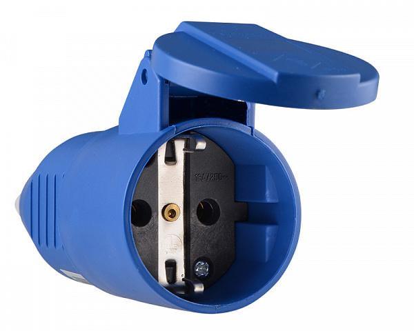 Розетка одноместная переносная АСКО-УКРЕМ ГП 16А/2 220V 2P/PE 212 Синий (A0080030010)