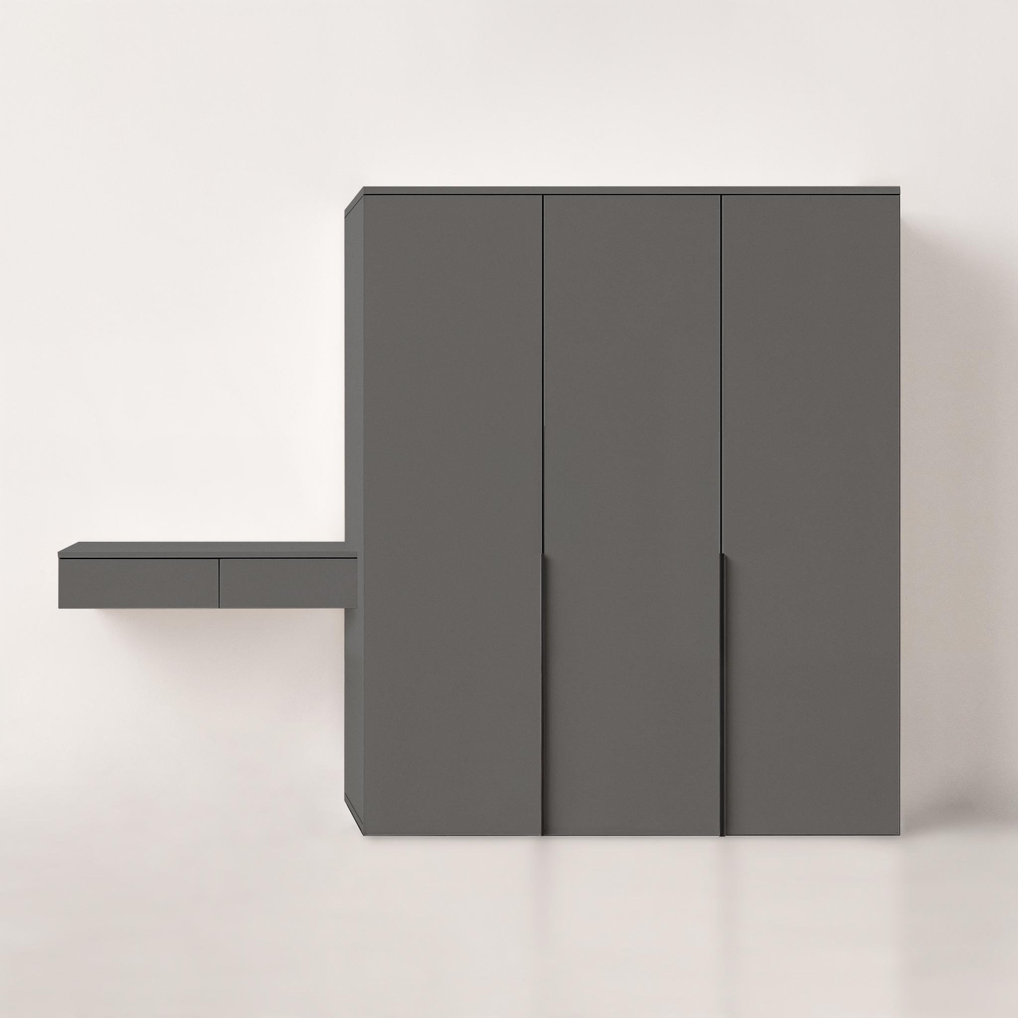 Комплект мебели Moris шкаф с полками и штангой и туалетный стол 2800x520х2200 мм Антрацит - фото 3