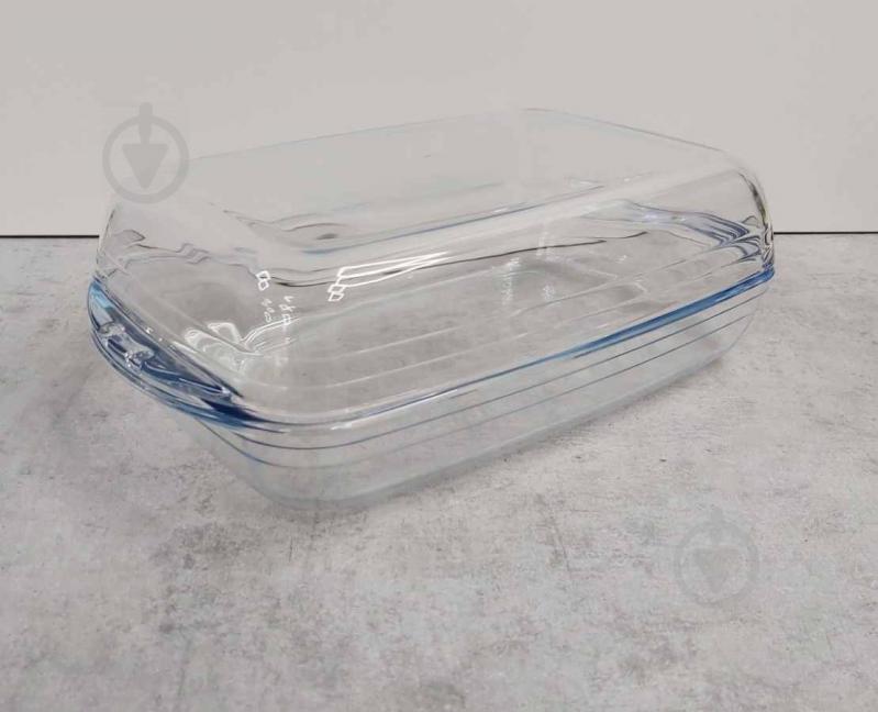 Каструля скляна 5,2 л (2.6 л + 2.6 л) прямокутна з кришкою Pyrex 555A000