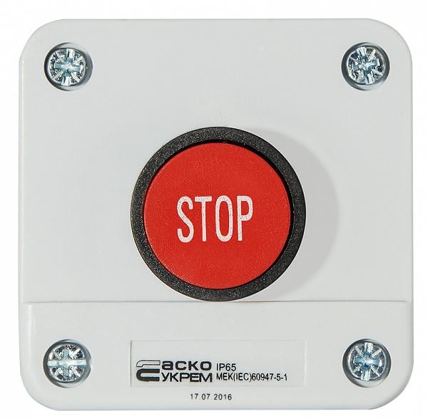 Пост одноместный АСКО-Укрем XAL-B114 Стоп 2.5А 220V 1NC IP54 (A0140020003)