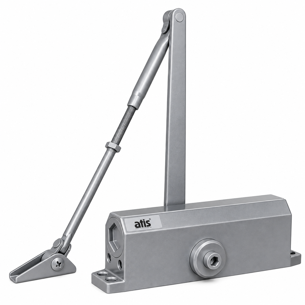 Дверной доводчик ATIS DC-5036-BC вес двери до 120 кг Silver (37916792)