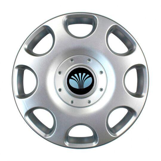 Ковпаки автомобільні SKS 208 R14 з логотипом Daewoo 4 шт. Сріблястий