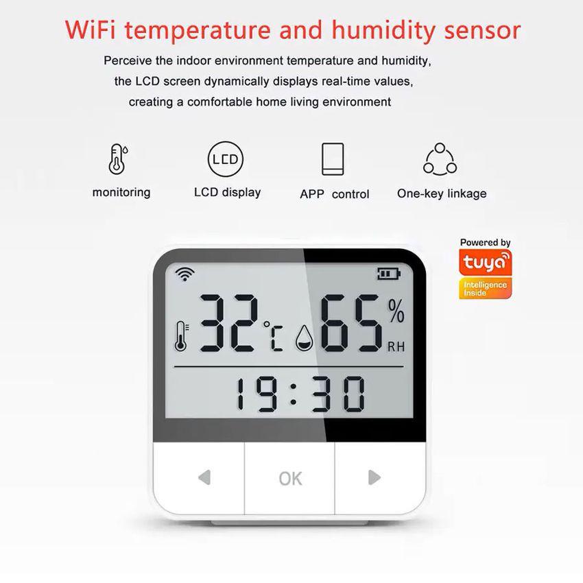 Часы с датчиком температуры и влажности Wifi смарт Tuya Temperature Humidity Sensor удаленный мониторинг - фото 7 Часы с датчиком температуры и влажности Wifi смарт Tuya Temperature Humidity Sensor удаленный мониторинг - фото 7