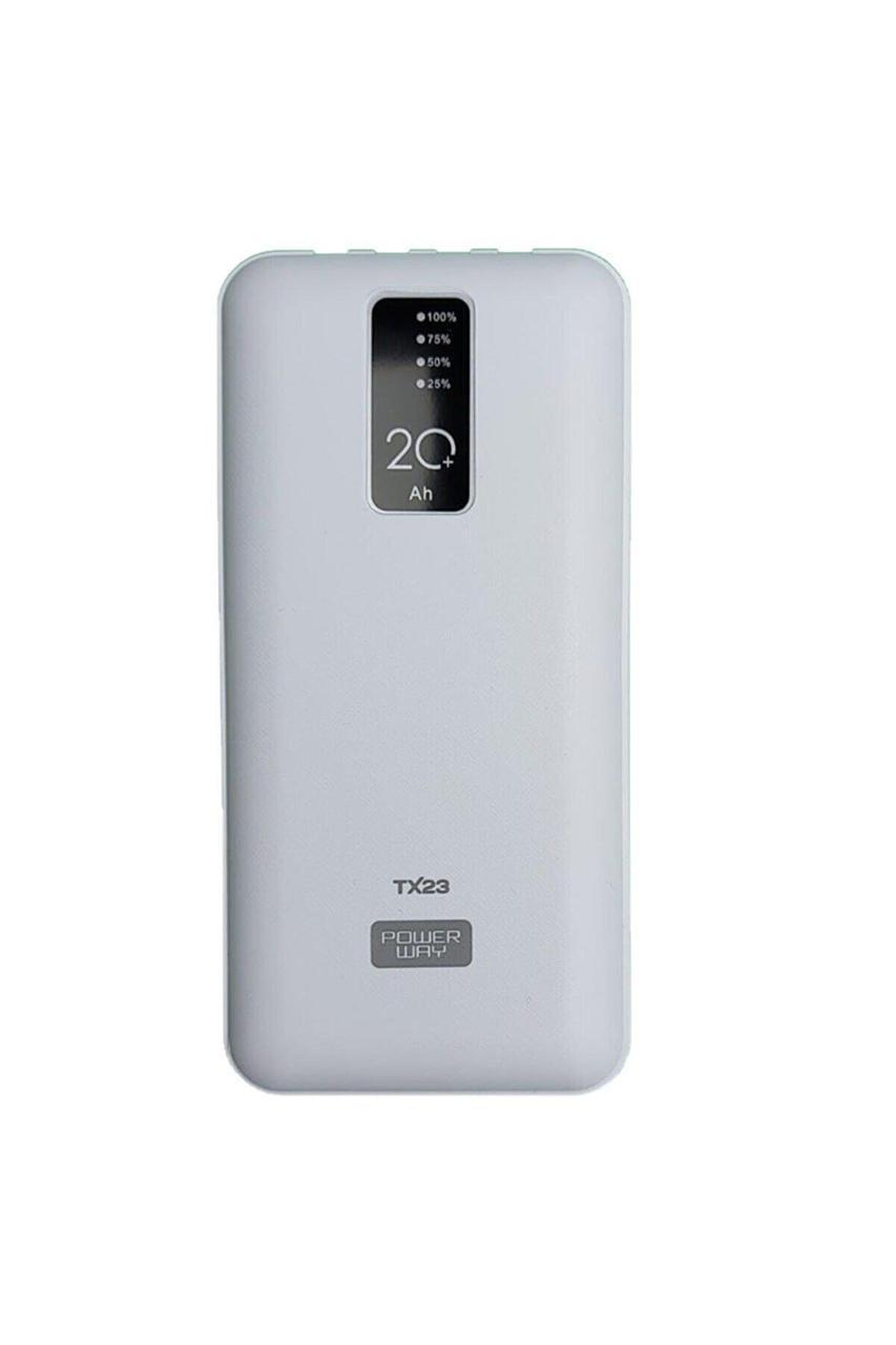 Повербанк Power Way TX-23 с 4 встроенными кабелями 20000 mAh Белый (1000-TX-23W)