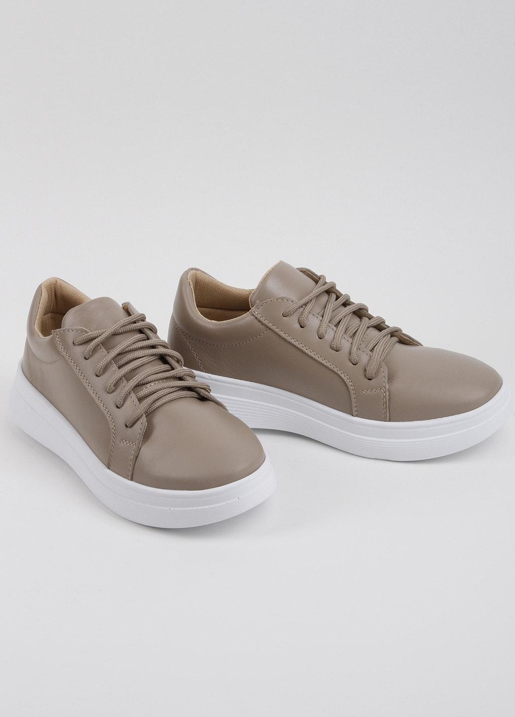 Кеды женские кожаные Fashion 614 339444 р. 37 Бежевый (339444_37) - фото 4