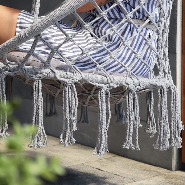 Садова гойдалка Вороняче гніздо з китицями Сірий (SPR0040) - фото 9 Садова гойдалка Вороняче гніздо з китицями Сірий (SPR0040) - фото 9