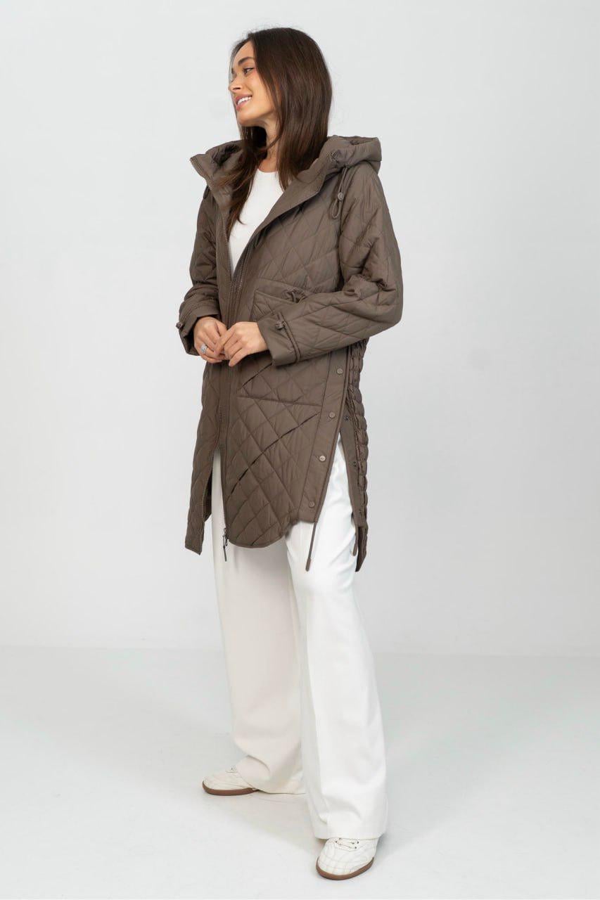 Плащ жіночий демісезонний утеплений oversize р. 48 Шоколадний (33298103)