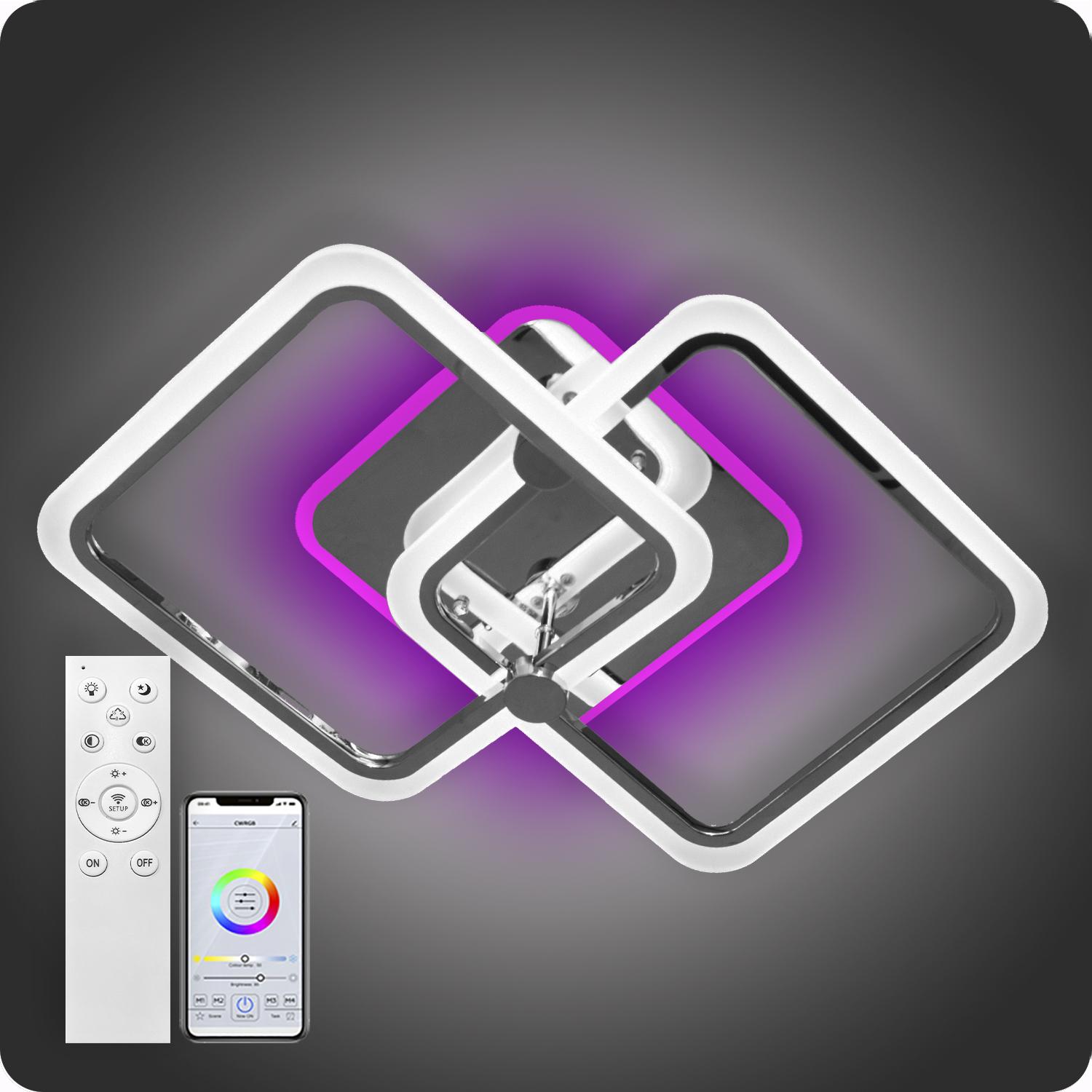 Люстра світлодіодна 517 Light 3color з пультом 80 Вт Хром (02093) - фото 4 Люстра світлодіодна 517 Light 3color з пультом 80 Вт Хром (02093) - фото 4