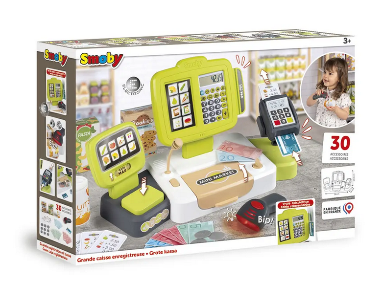 Каса електронна Smoby з терміналом вагами та звуковим сканером (350114)
