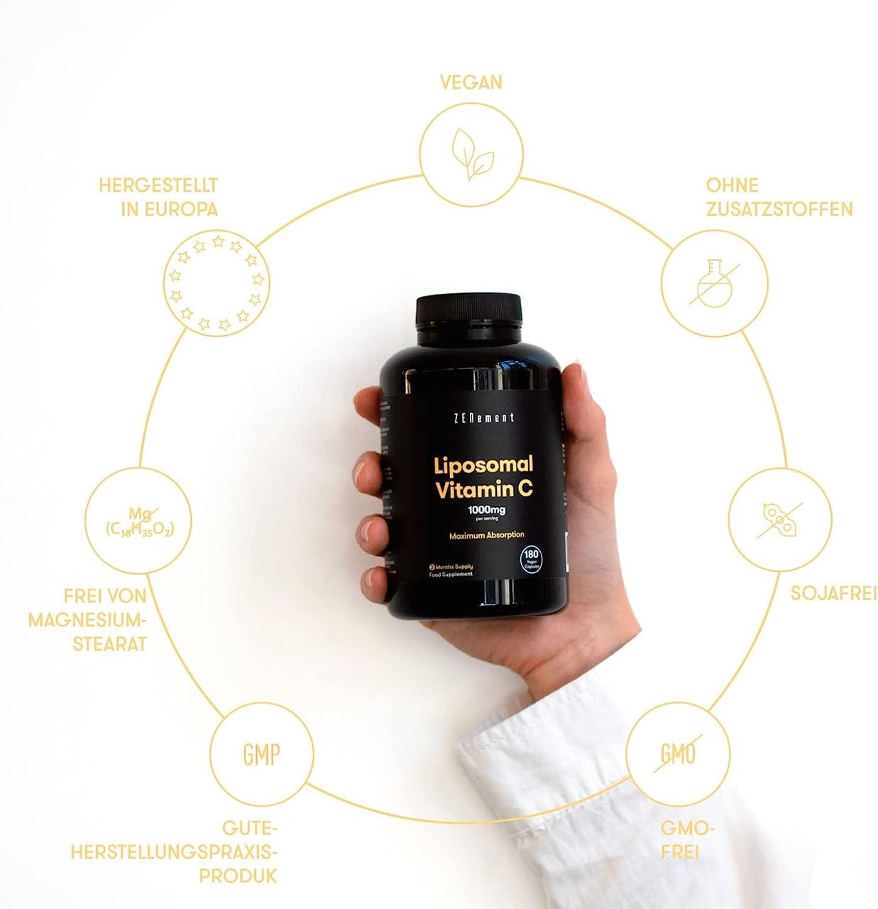 Вітаміни для імунітету Zenement Ліпосомальний Вітаміни З 1000 мг 180 капс. (50096619) - фото 2 Вітаміни для імунітету Zenement Ліпосомальний Вітаміни З 1000 мг 180 капс. (50096619) - фото 2