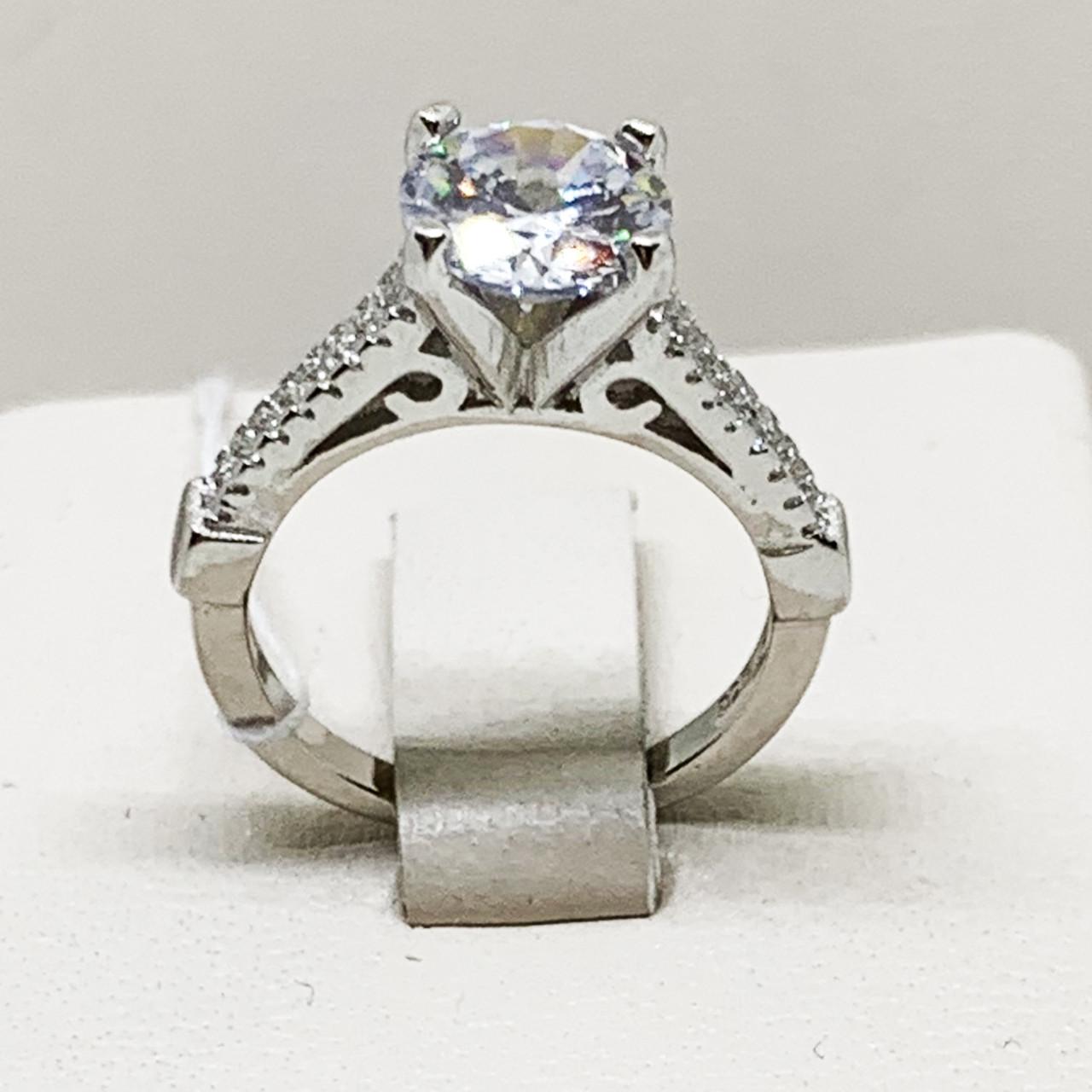 Каблучка срібна з кубічним цирконієм р. 17 3,54 г (1696031995) - фото 2