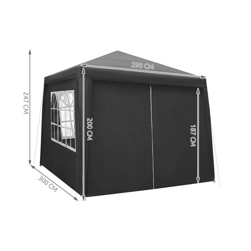 Садовый павильон Malatec 4 стены 3x3м Серый - фото 3 Садовый павильон Malatec 4 стены 3x3м Серый - фото 3