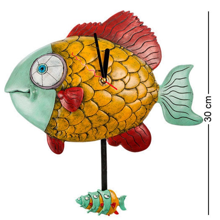 Часы настенные World of Stratford 1903128 Рыбка 30 см