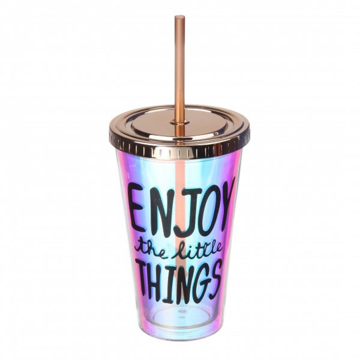 Склянка тамблер акрилова з трубочкою 450 мл (69-1417)