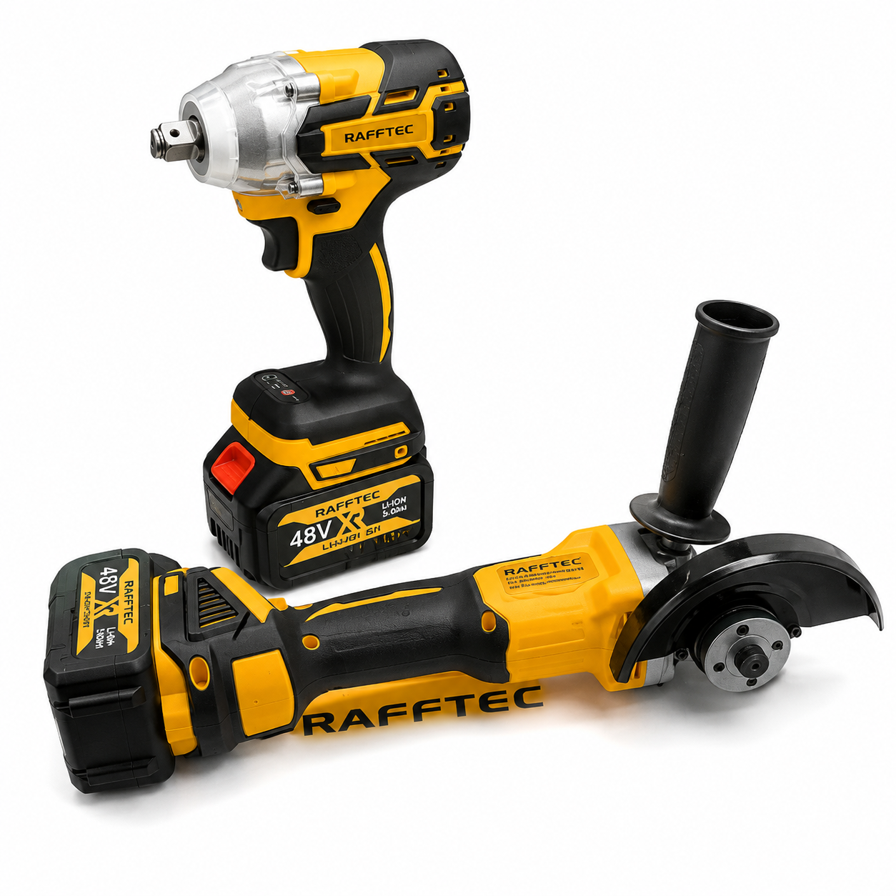 Набор электроинструментов KRAFFTEC PRO 2в1 болгарка и гайковерт 48V 6 Ah 600N.m Желтый (37011881)