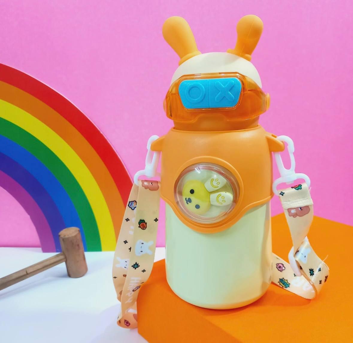 Термос детский с ремешком на 500 мл зайчик 2386 Оранжевый (4793f8b2) - фото 4 Термос детский с ремешком на 500 мл зайчик 2386 Оранжевый (4793f8b2) - фото 4