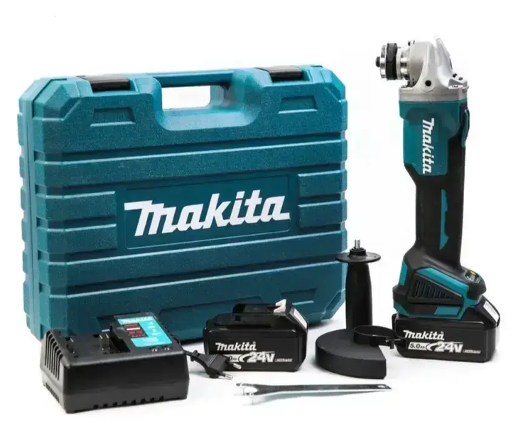 Шлифмашина угловая Makita 24 В 5 А/час 125 мм 7000 об/мин 2 аккумулятора/пластиковый кейс (38068) Шлифмашина угловая Makita 24 В 5 А/час 125 мм 7000 об/мин 2 аккумулятора/пластиковый кейс (38068)