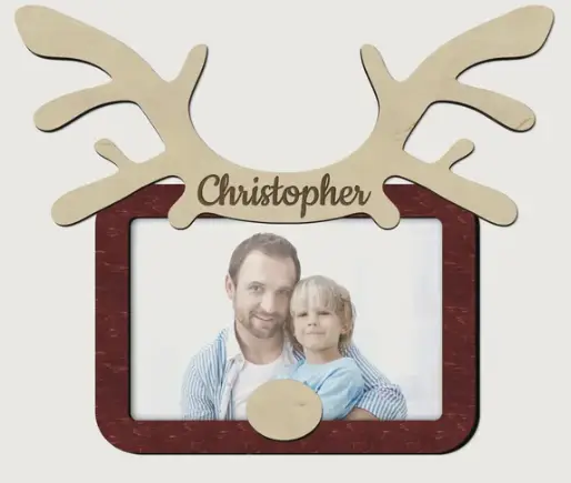 Фоторамка Олень Рудольфа на 1 фото Бордовий (deer_horns-4)