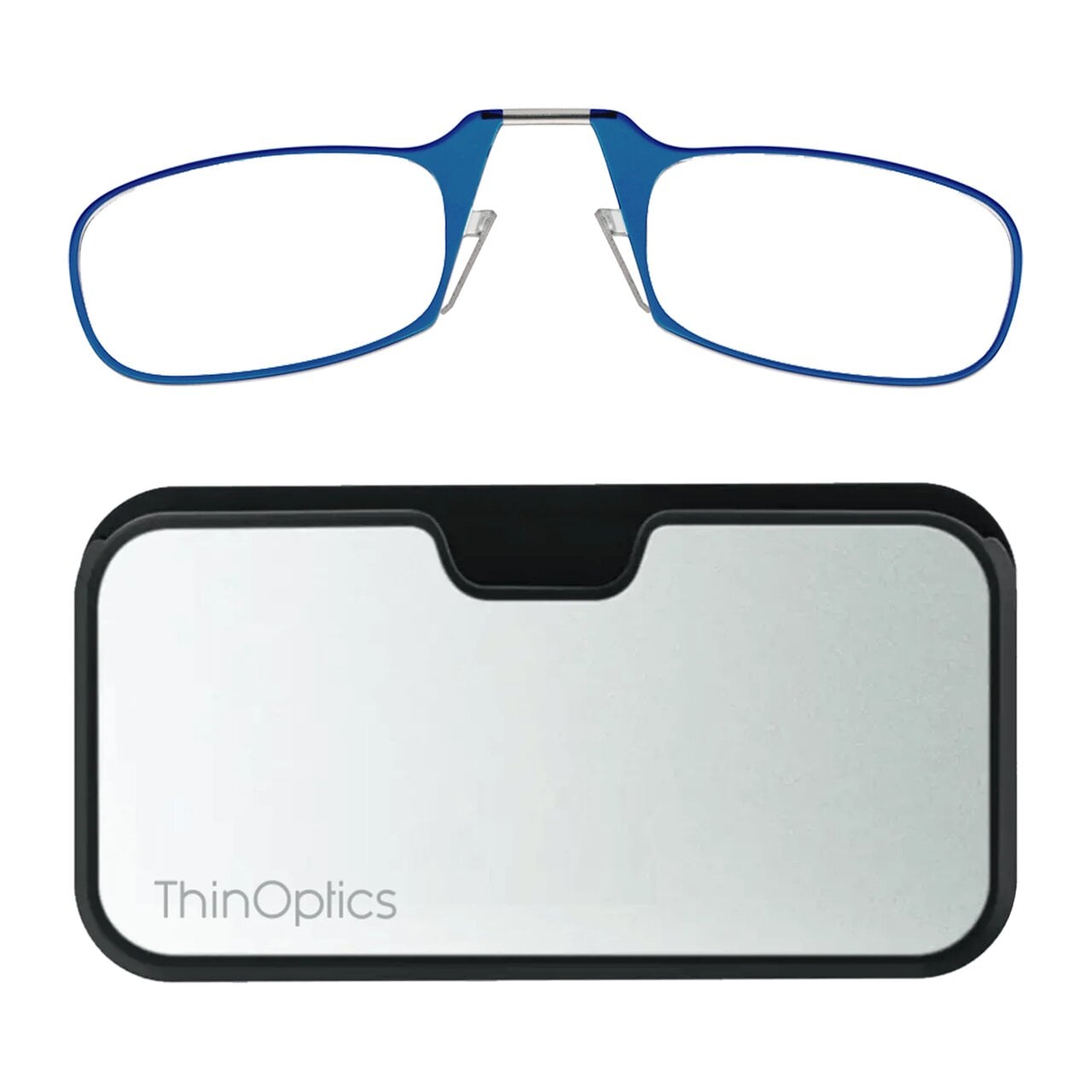 Очки для чтения Thinoptics с классическим серебряным чехлом/диоптрий +1,00 Синий (1.0BLUMUP)