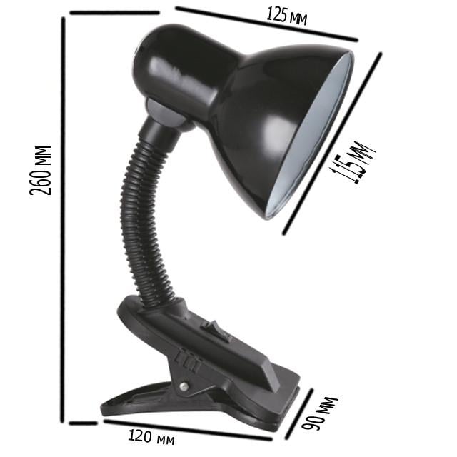 Настільна лампа-прищіпка Lumano з кнопкою Чорний (000016258) - фото 2 Настільна лампа-прищіпка Lumano з кнопкою Чорний (000016258) - фото 2