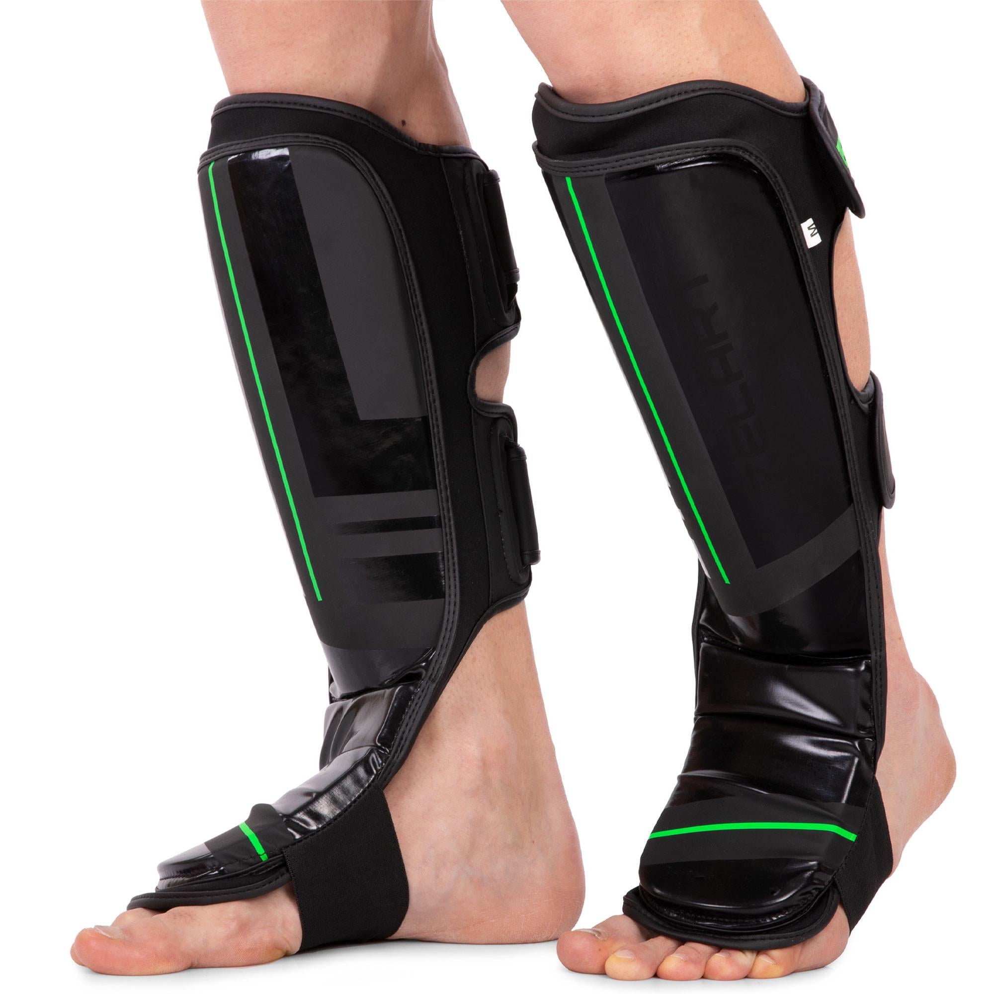 Защита голени и стопы ZELART PU (VL-3090 черный-салатовый L)