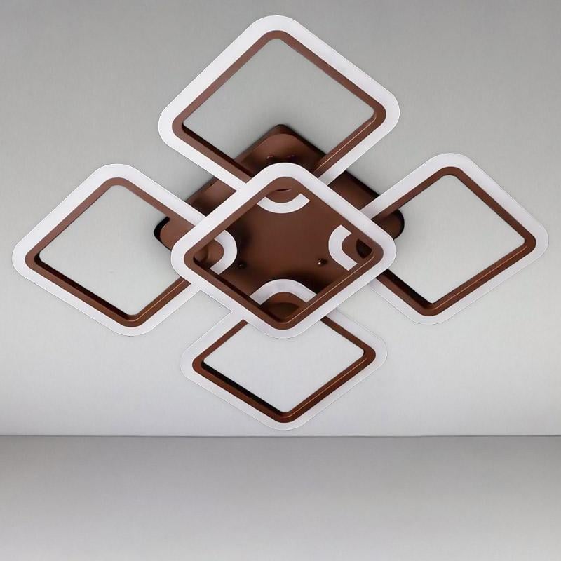 Стельова люстра LED з димером Light House SL-18185/4+1 150W Dimmer 3000-6000 H110хL580хW580 мм Кавовий